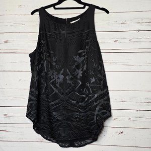 CAbi Holiday Jubilee Black Style #148 Burnout Top